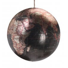 Χριστουγεννιάτικη Μπάλα, Υδρόγειος, Μαύρο - Κόκκινο (10cm)